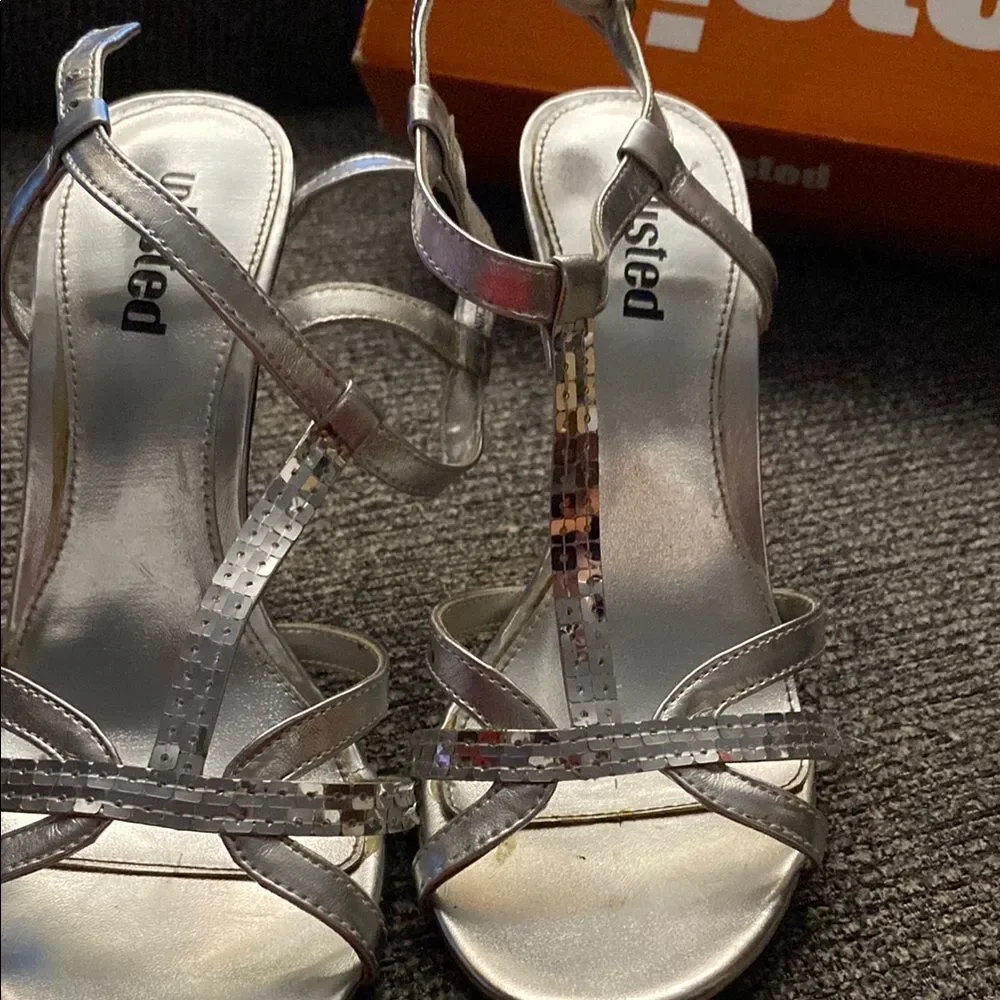 Unlisted Silver Strappy Heels for Special Occasions 6.5